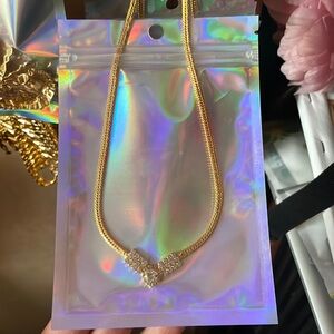 herringbone necklace with diamond